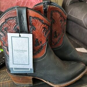 Lucchese Black and Brown Accented Boots